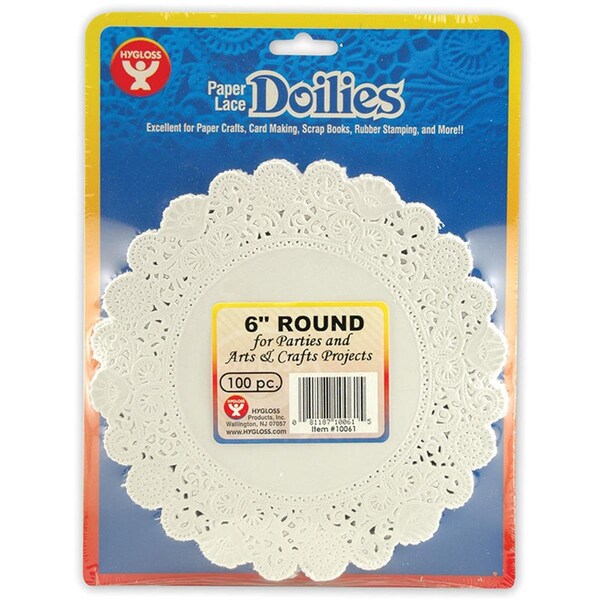 Plushdeluxe Doilies 6 White Round, 300PK - PL3490958