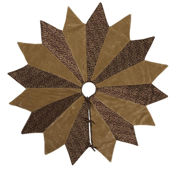 Vickerman 60 in. Brocade Brilliance Gold Tree Skirt - QTX17080