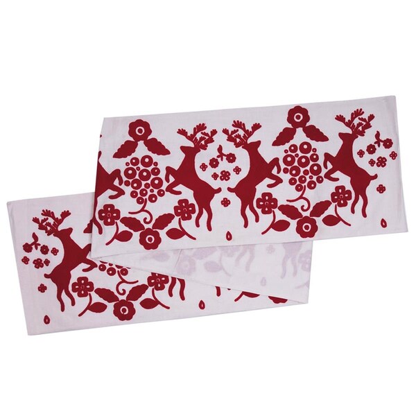 Vickerman 14 x 90 in. Scandia Christmas Table Runner - White - QTX17234