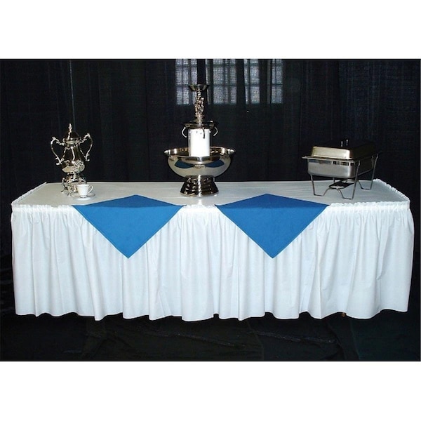 Gloriousgifts PKG. BLUE GINGHAM KWIK SKIRT WITH 30 inch X 96 inch WHITE COVER- 10 PER CASE - GL845707