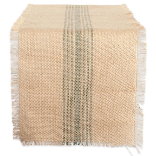 Fastfood 14 x 72 in. Artichoke Middle Stripe Burlap Table Runner - FA1541529