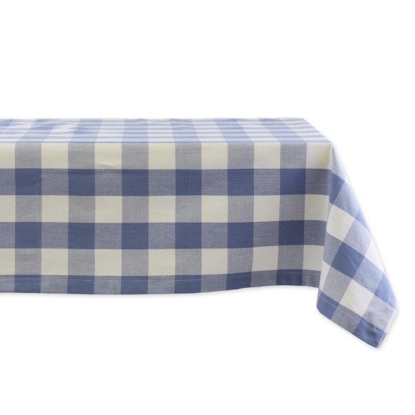 Fastfood 60 x 84 in. Stonewash Blue Buffalo Check Tablecloth - FA2568256