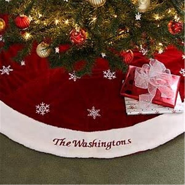 Vickerman 72 in. Plush White Velvet Tree Skirt - QTX17762