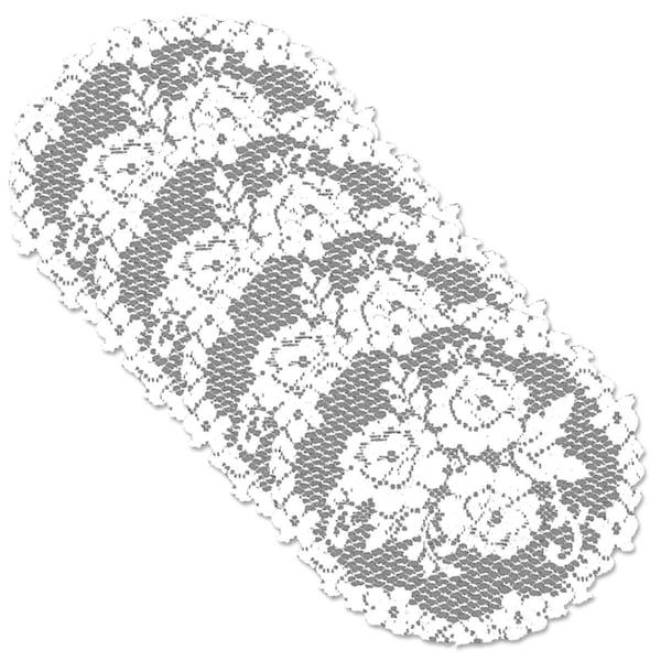 Heritage Lace Victorian Rose 11 in. Round Doily - White - Set of 4 - VR-1200W-S