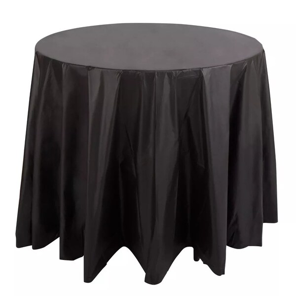Monarch Brands 120in Black Tablecloths - Round, 12PK - TL-120-BLK-CS