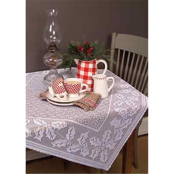 Heritage Lace 58 x 58 in. Holly Vine Table Topper - HV-5858W