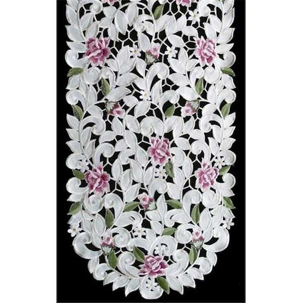 Sinobrite Sinobrite H7662-RS Purple Cottage Rose Square Table-Topper; 44 x 44 in. - H7662/RS(44X44)