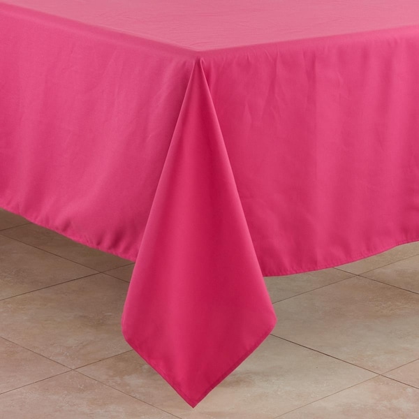 Saro 72 in. Casual Design Everyday Square Tablecloth, Fuchsia - 321.FU72S