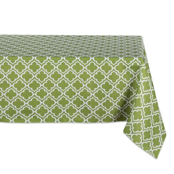 Fastfood 60 x 84 in. Green Lattice Outdoor Tablecloth - FA2567168