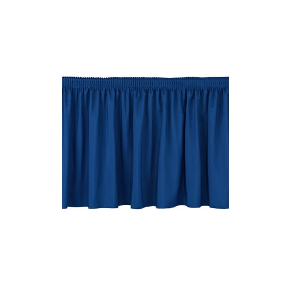 National Public Seating Stage Shirred Pleat Skirting, 24"H x 48"L, Blue - SS24-48-04