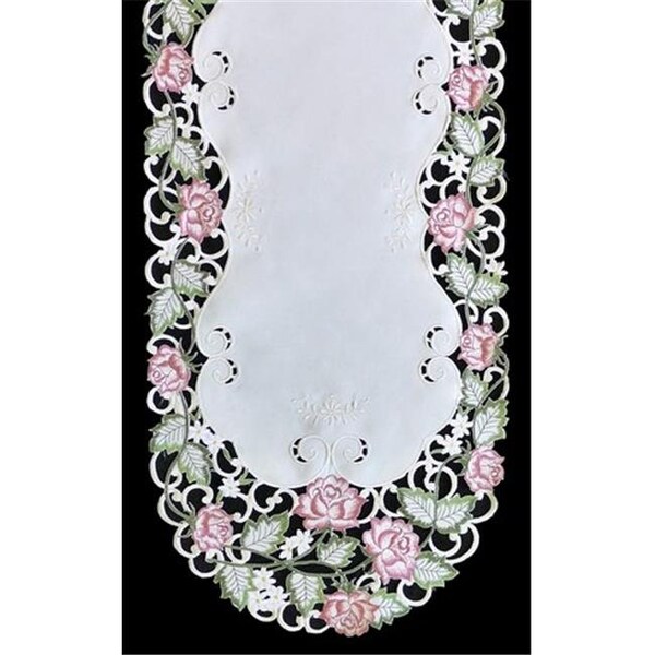 Sinobrite Sinobrite H7538-RS Victorian Rose & Pink Runner; 12 x 65 in. - H7538/RS(12X65)