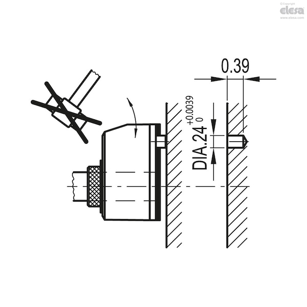 Indicadores de posición digital Elesa, DD52R-AN-00200-D-C2 F.3/4" - DD52R (tamaños en pulgadas)