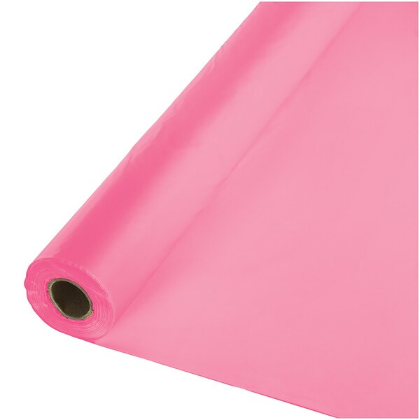 Touch Of Color 100' x 40" Candy Pink Plastic Banquet Roll - 011346