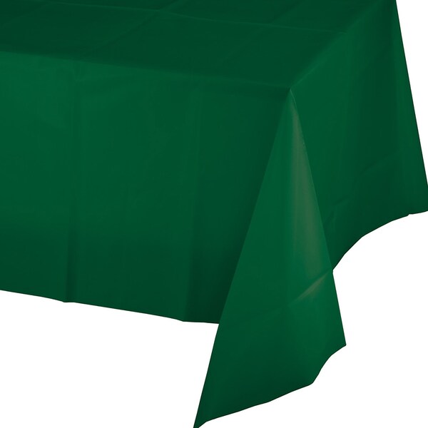 Touch Of Color Hunter Green Plastic Tablecloth, 108"x54", 12PK - 723124