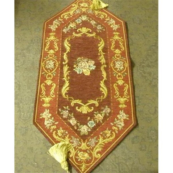 Tapestry Trading Tapestry Trading TO1330R 13 x 30 in. Begium Table Runner Torino; Red - TO1330R