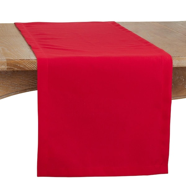 Saro 16 x 90 in. Casual Design Everyday Oblong Table Runner, Red - 321.R1690B