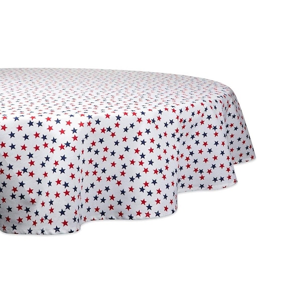 Fastfood 70 in. Americana Stars Print Round Tablecloth - FA2567184