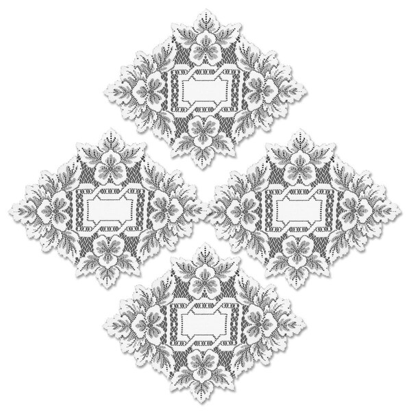 Heritage Lace 12 x 9 in. Heirloom Doily - White - Set of 4 - HL-1209W-S