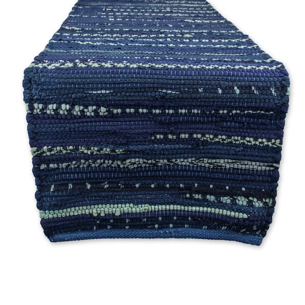 Fastfood 14 x 72 in. Multi Nautical Blue Chindi Rag Table Runner - FA2567430
