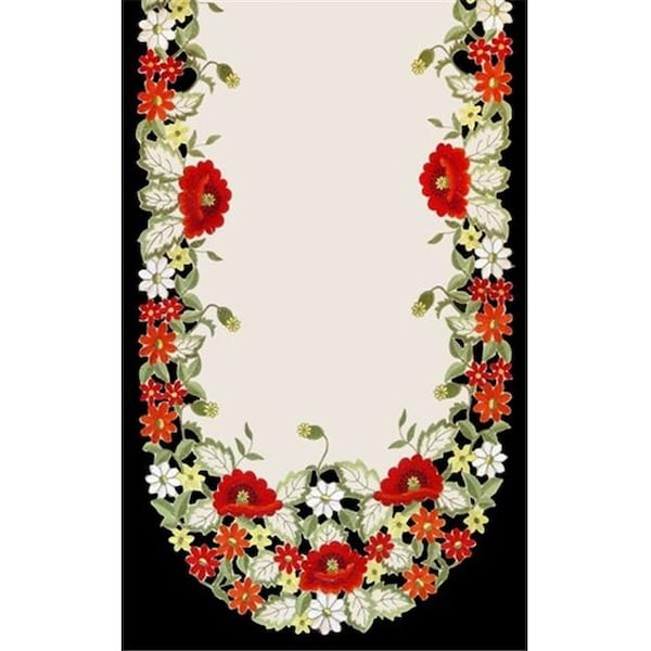 Sinobrite Sinobrite H0775 Red Poppy Round Doily; 12 in. - H0775(012)