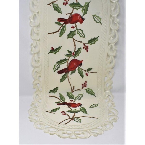 Sinobrite 16 x 36 in. Cardinal on Holy Table Runner - H9368-16X36