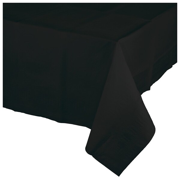 Touch Of Color Black Paper Tablecloth, 108"x54", 6PK - 710126