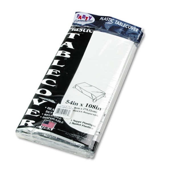 Tablemate Rectangular Table Cover, 54x108, White, PK6 - 549WH