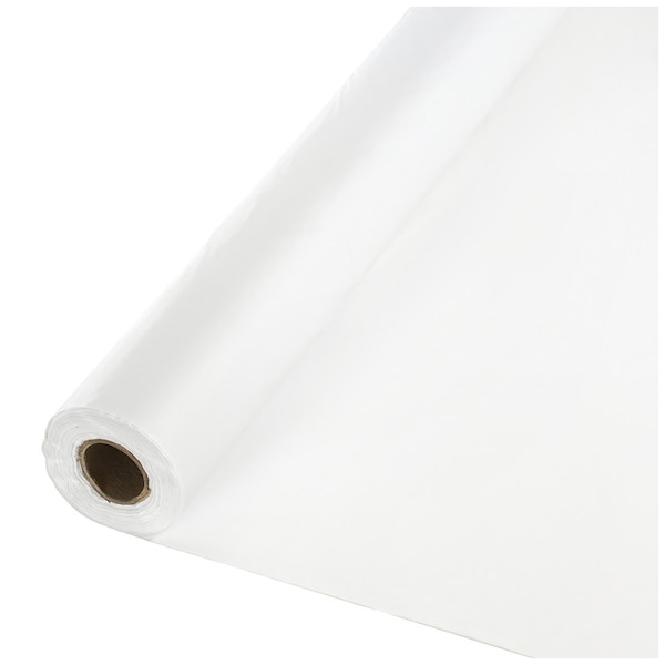 Touch Of Color 100' x 40" White Plastic Banquet Roll - 013019