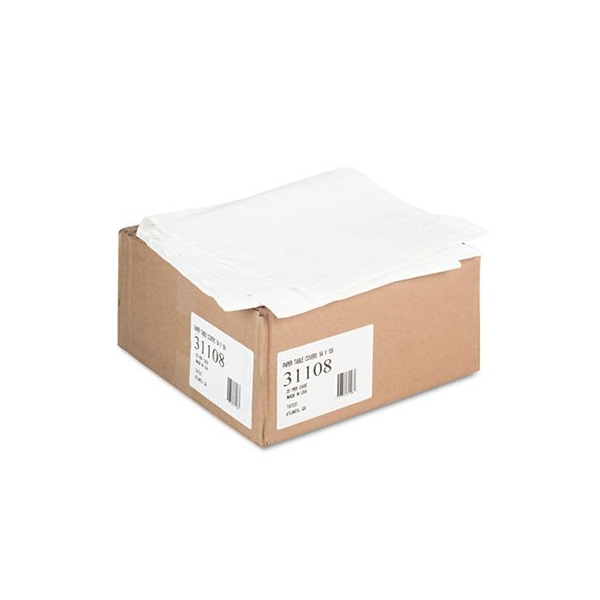 Tatco Products Tatco, Paper Table Cover, Embossed, W/plastic Liner, 54in X 108in, White, 20PK - 31108