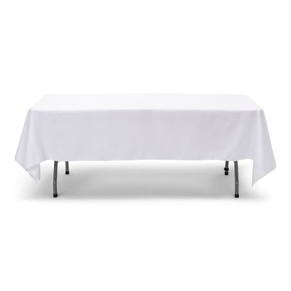Atlas Commercial Products 60" x 102" Polyester Tablecloth, White - PY-60X102-01