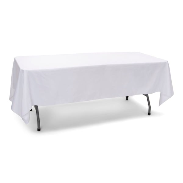 Atlas Commercial Products 60" x 102" Polyester Tablecloth, White - PY-60X102-01