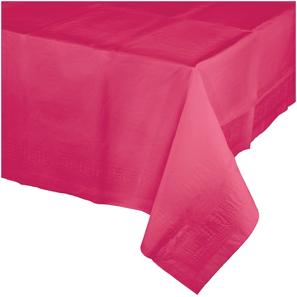 Touch Of Color Hot Magenta Pink Paper Tablecloth, 108"x54", 6PK - 710205