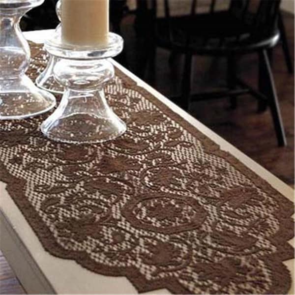 Heritage Lace Medallion 14 x 72 in. Runner, Blue Haze - MN-1472BH