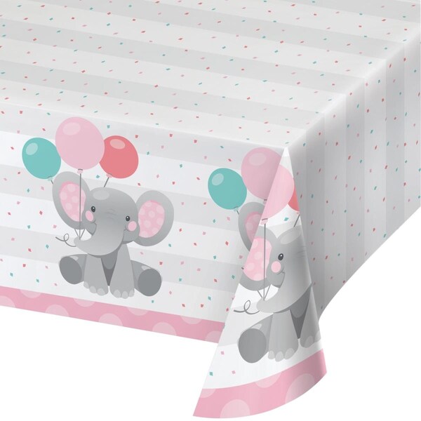 Commander In Chef 54 x 102 in. Enchanting Elephants Girl Paper Tablecloths, 6PK - CO2979564