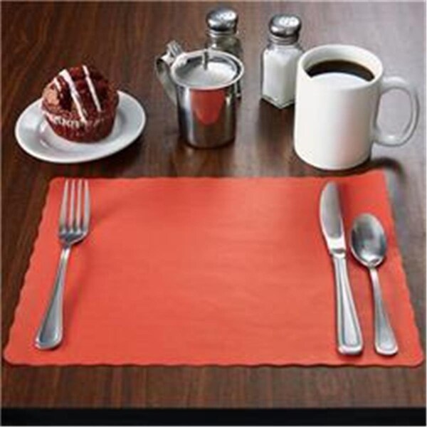 Laminated LP125 CPC 10 x 14 in. Paper Placemat with Scalloped Edge, Red, 1000PK - LP125  CPC