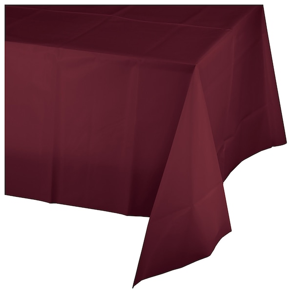 Touch Of Color Burgundy Red Plastic Tablecloth, 108"x54", 12PK - 723122