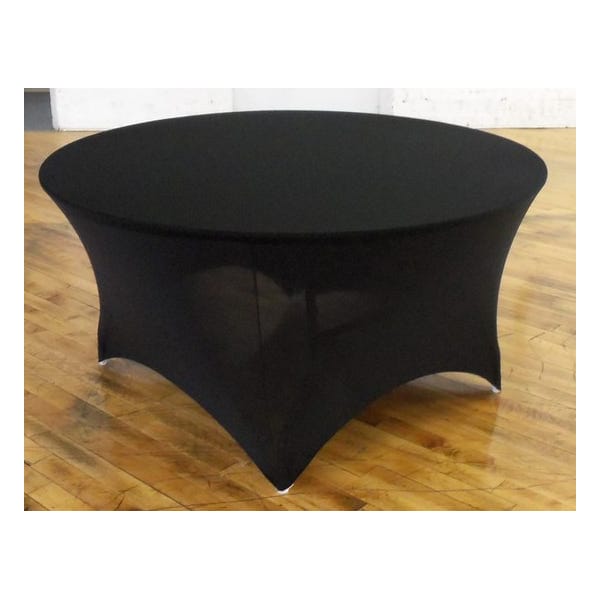 Atlas Commercial Products Spandex Fitted Stretch Table Cover for 60" Round Folding Table, Black - SP-60R-03