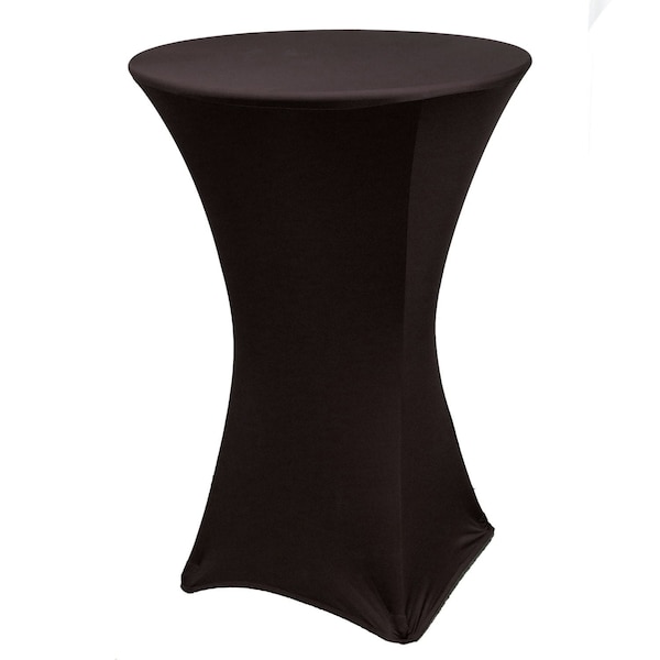 Atlas Commercial Products Spandex Fitted Stretch Table Cover for 24" Cocktail Table, Black - SP-CTC24-03