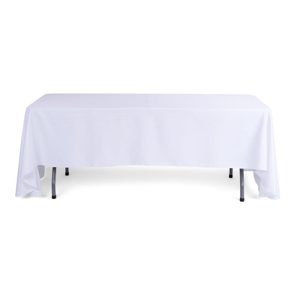 Atlas Commercial Products 60" x 126" Polyester Tablecloth, White - PY-60X126-01