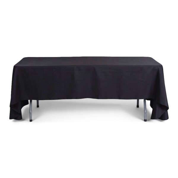 Atlas Commercial Products 60" x 126" Polyester Tablecloth, Black - PY-60X126-03
