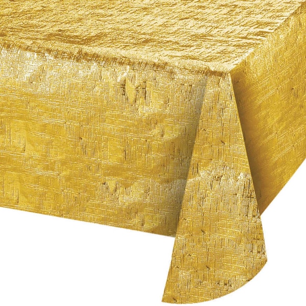 Creative Converting Metallic Gold Tablecloth, 108"x54", 12PK - 38321