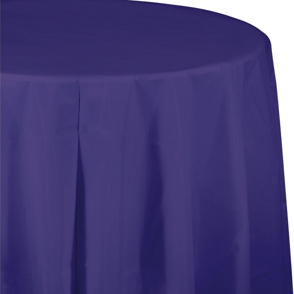 Touch Of Color Candy Pink Round Plastic Tablecloth, 82", 12PK - 703042
