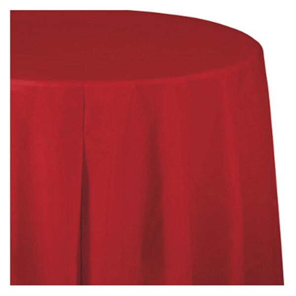 Omg 703548 82 in. Octy Round Plastic Table CoverClassic Red - OM573291