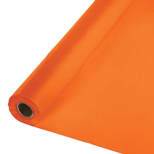 Touch Of Color 100' x 40" Sunkissed Orange Plastic Banquet Roll - 013021