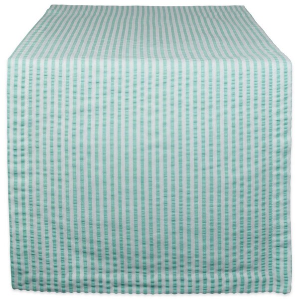Fastfood 14 x 108 in. Aqua Seersucker Table Runner - FA1536617