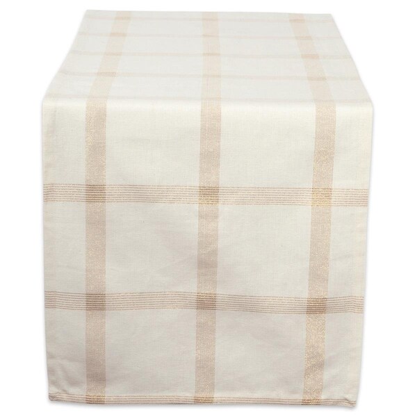 Fastfood 14 x 72 in. Lurex Plaid Table Runner - Gold - FA1582915