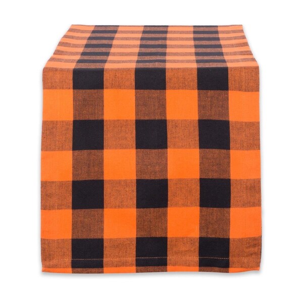 Design Imports 14 x 108 in. Orange Buffalo Check Table Runner - CAMZ38742