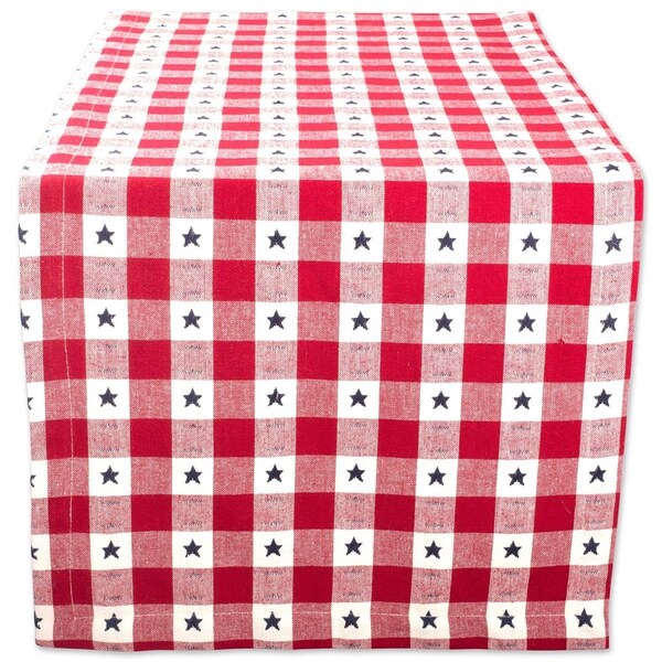 Design Imports 14 x 108 in. Star Check Table Runner - CAMZ38793