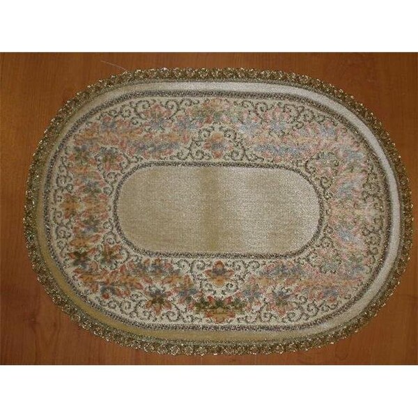Tapestry Trading Tapestry Trading R1422 14 x 20 in. Begium Doily Ruben Runner; Gold - R1422
