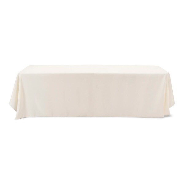Atlas Commercial Products 90" x 132" Polyester Tablecloth, Ivory - PY-90X132-02